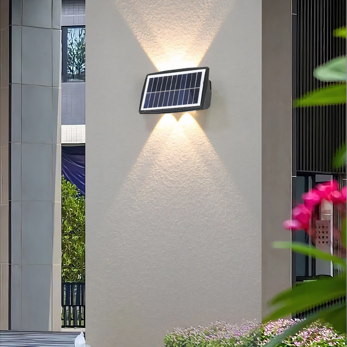 GlowFolk - Stylish Solar Outdoor Wall Light for Garden and Patio