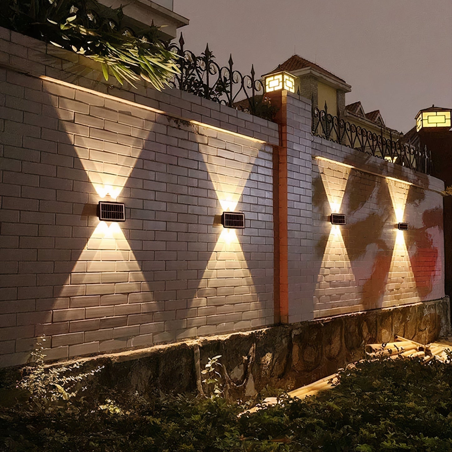 GlowFolk - Stylish Solar Outdoor Wall Light for Garden and Patio