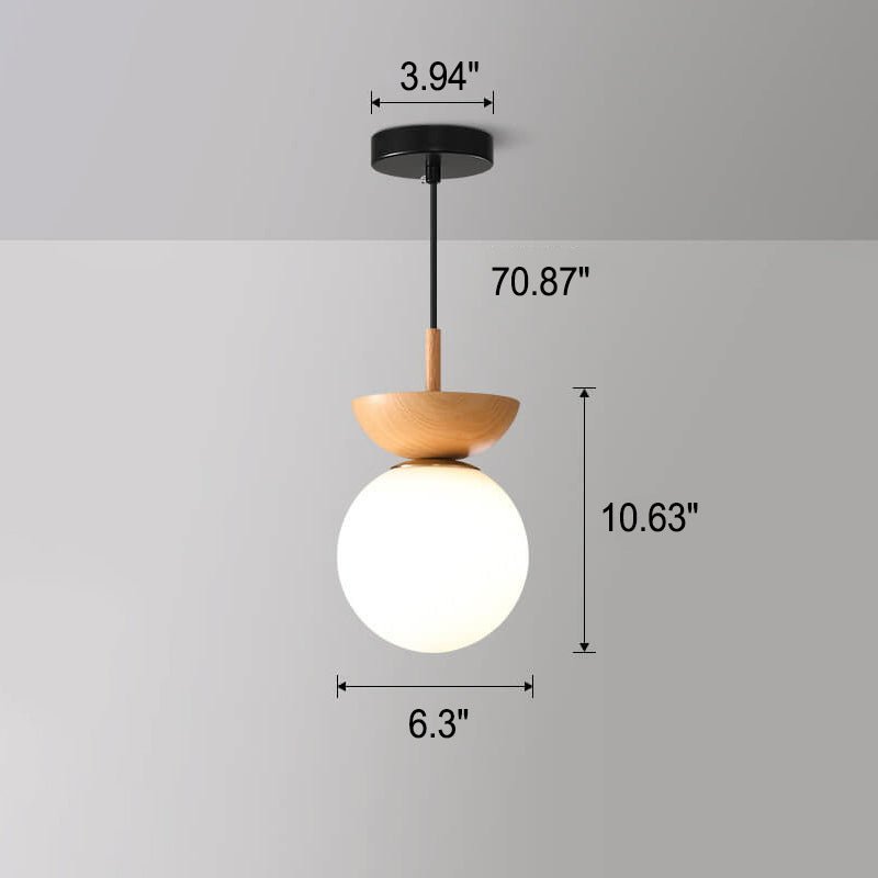 AuraCove - Minimalist Japanese Ceiling Light with Natural Wood Design