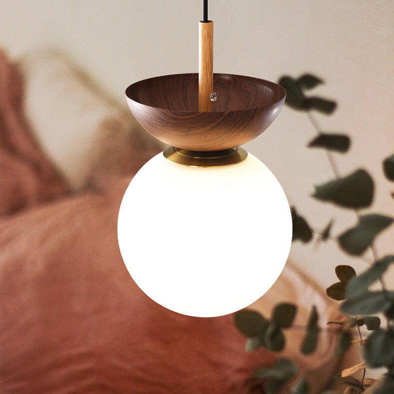 AuraCove - Minimalist Japanese Ceiling Light with Natural Wood Design