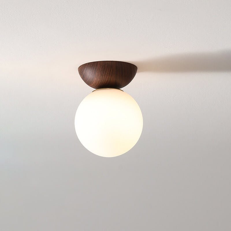 AuraCove - Minimalist Japanese Ceiling Light with Natural Wood Design