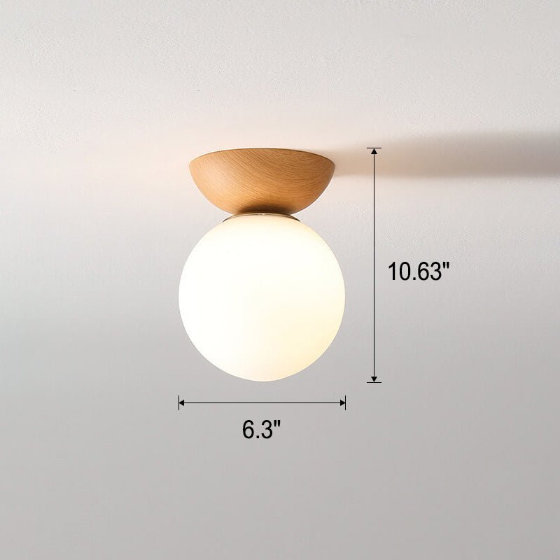 AuraCove - Minimalist Japanese Ceiling Light with Natural Wood Design