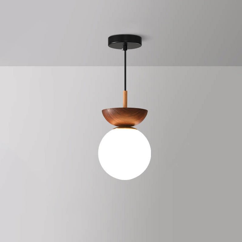 AuraCove - Minimalist Japanese Ceiling Light with Natural Wood Design