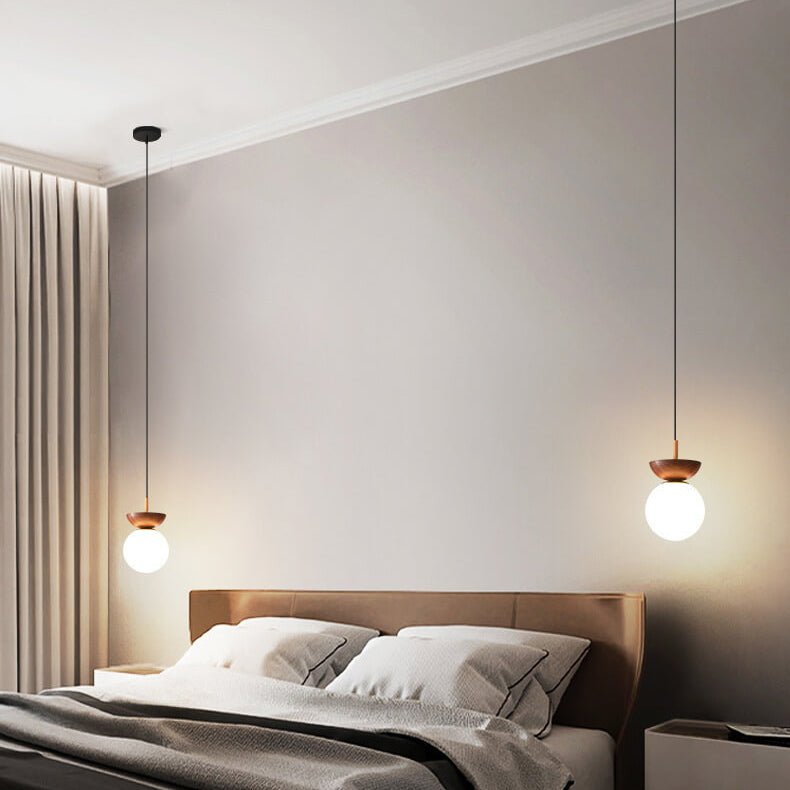 AuraCove - Minimalist Japanese Ceiling Light with Natural Wood Design