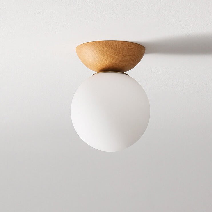 AuraCove - Minimalist Japanese Ceiling Light with Natural Wood Design