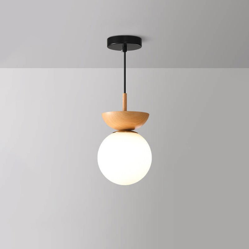 AuraCove - Minimalist Japanese Ceiling Light with Natural Wood Design