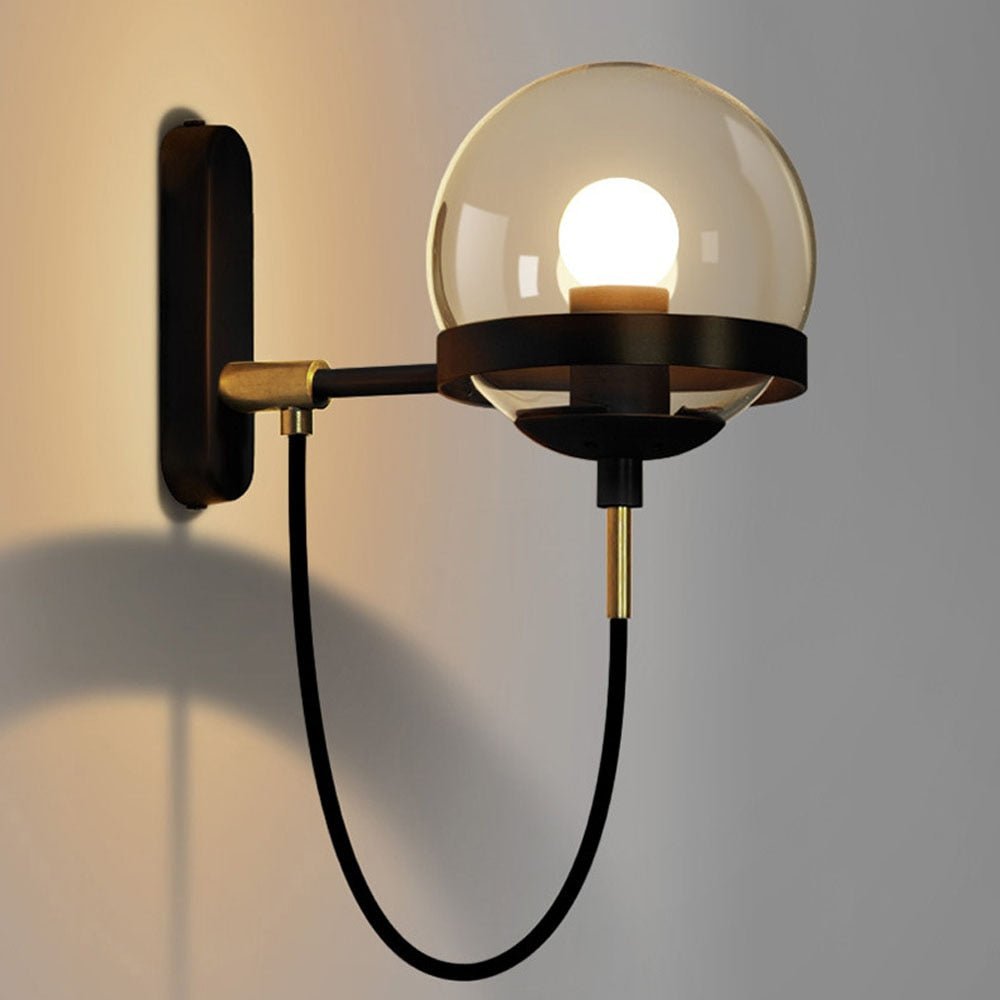 FlickGlow - Modern Orb Wall Light with Elegant Design and Soft Lighting