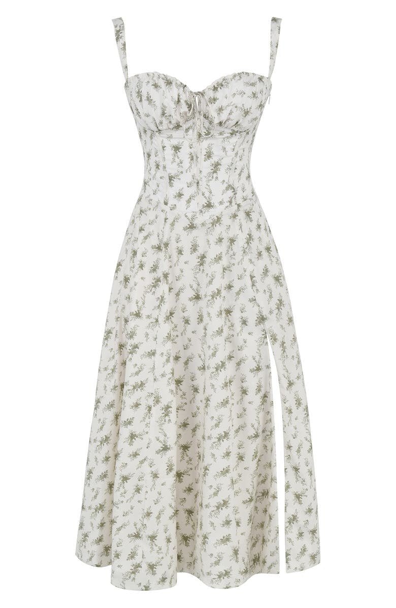 Vanessa - Elegant Corset Midi Dress with Flowing Skirt