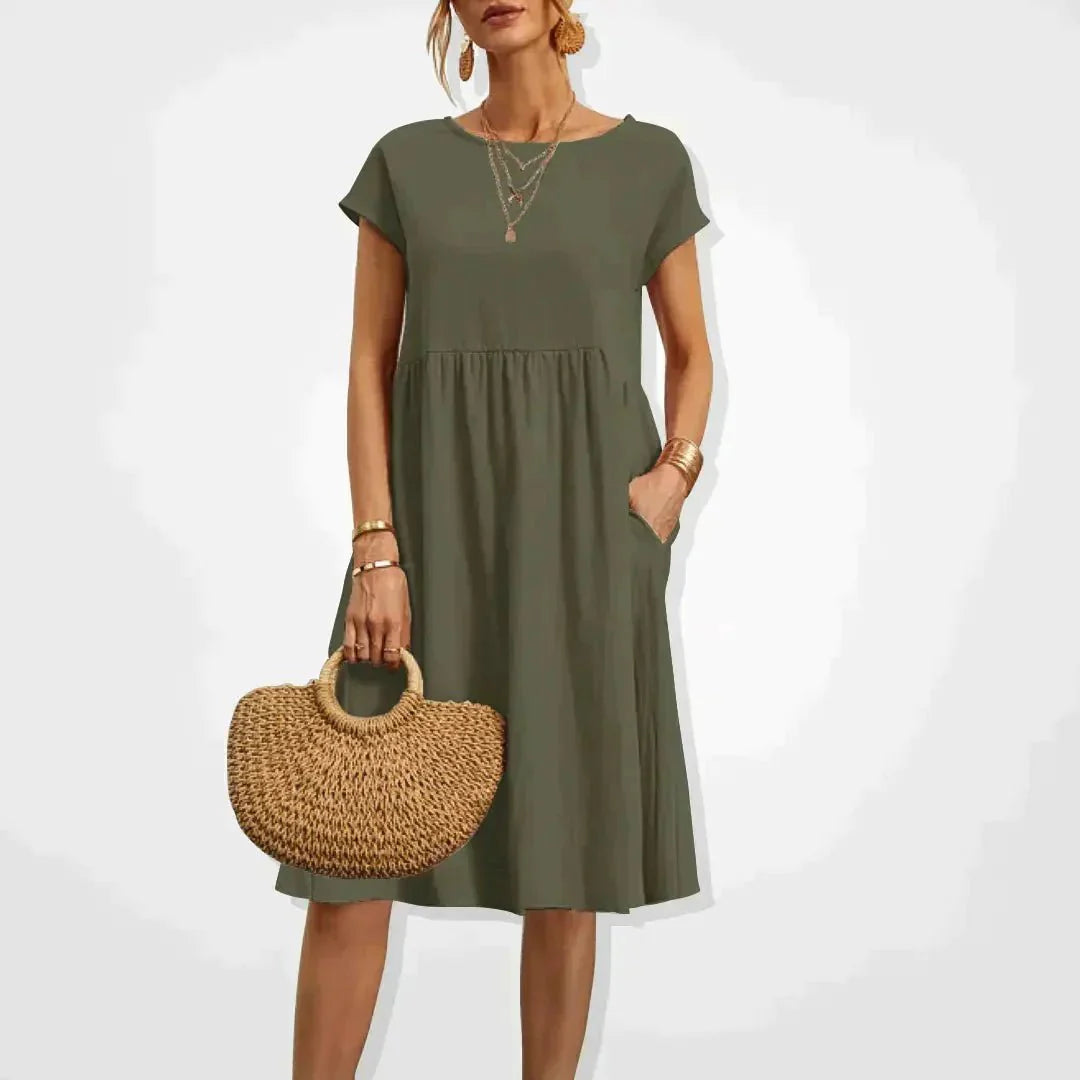 Stella - Casual Loose Dress with Pockets for Everyday Comfort