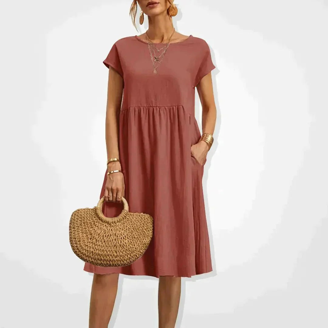 Stella - Casual Loose Dress with Pockets for Everyday Comfort