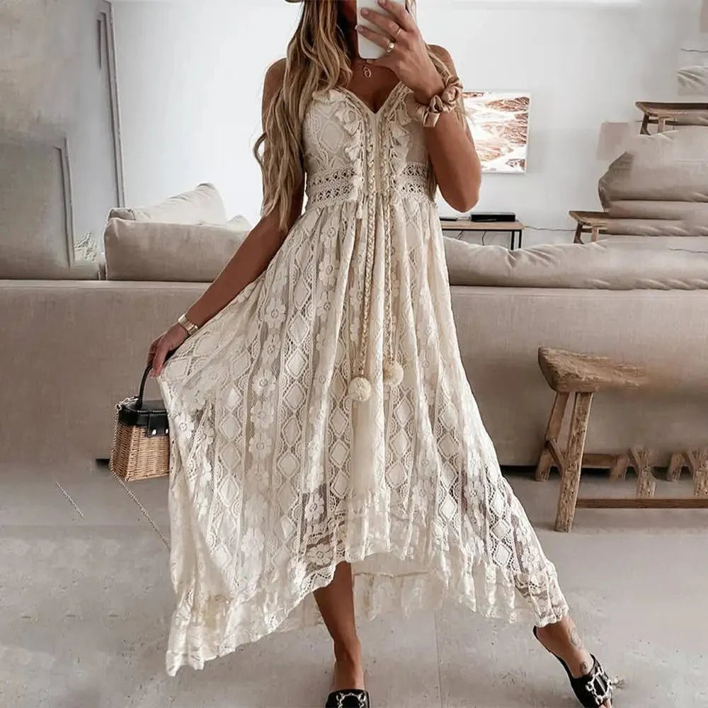 Medea - Romantic Boho Lace Dress with Relaxed Fit and Delicate Details