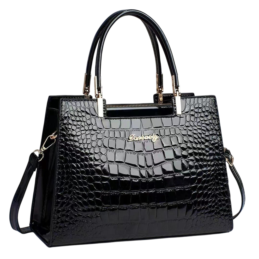 Melinda - Luxurious Shiny Crocodile Handbag for Stylish Looks