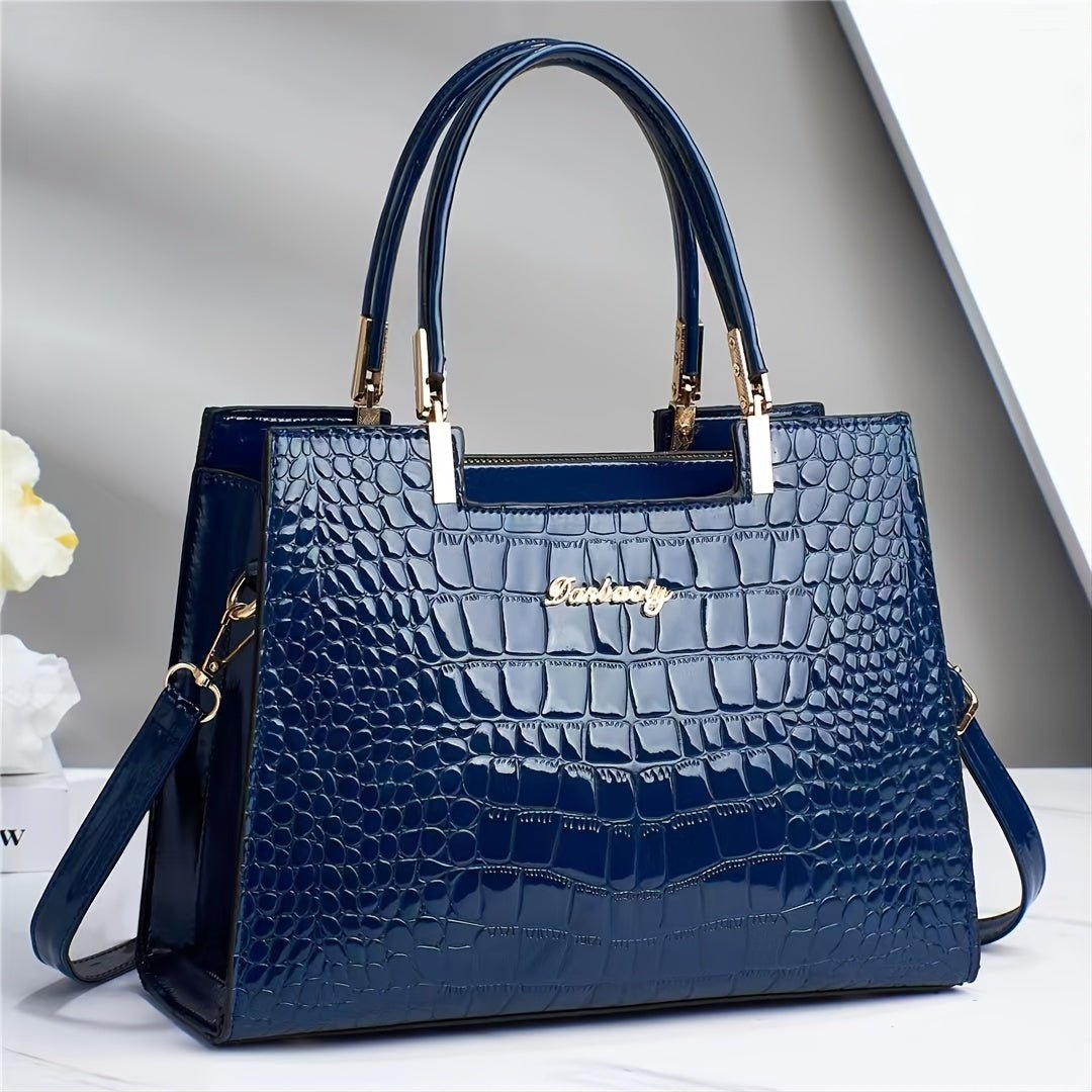 Melinda - Luxurious Shiny Crocodile Handbag for Stylish Looks