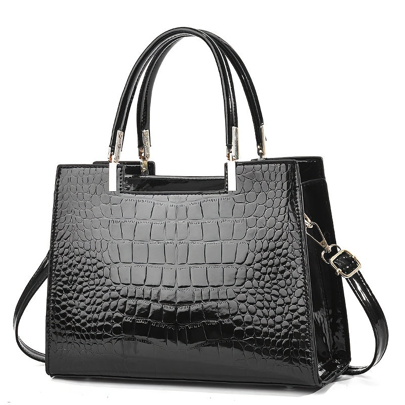 Melinda - Luxurious Shiny Crocodile Handbag for Stylish Looks