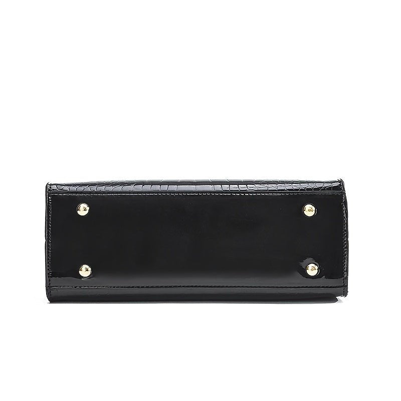 Melinda - Luxurious Shiny Crocodile Handbag for Stylish Looks