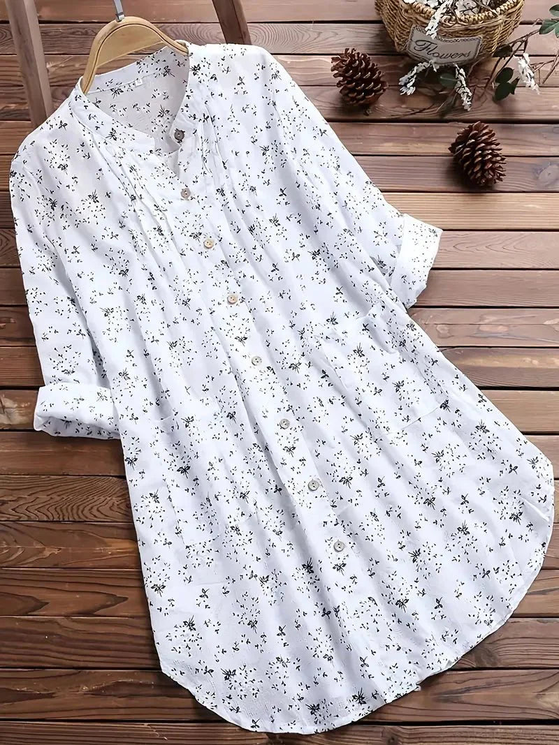 Faye - Beautiful Floral Button-Up Dress for Effortless Style