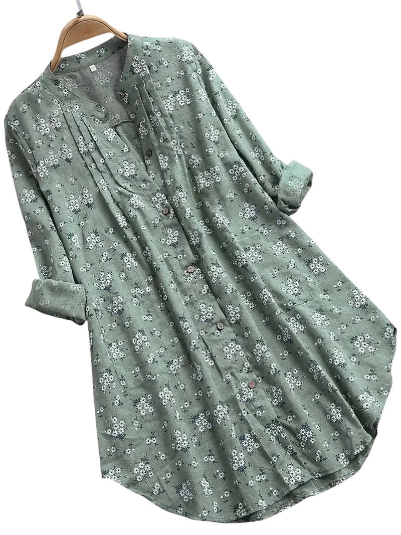 Faye - Beautiful Floral Button-Up Dress for Effortless Style