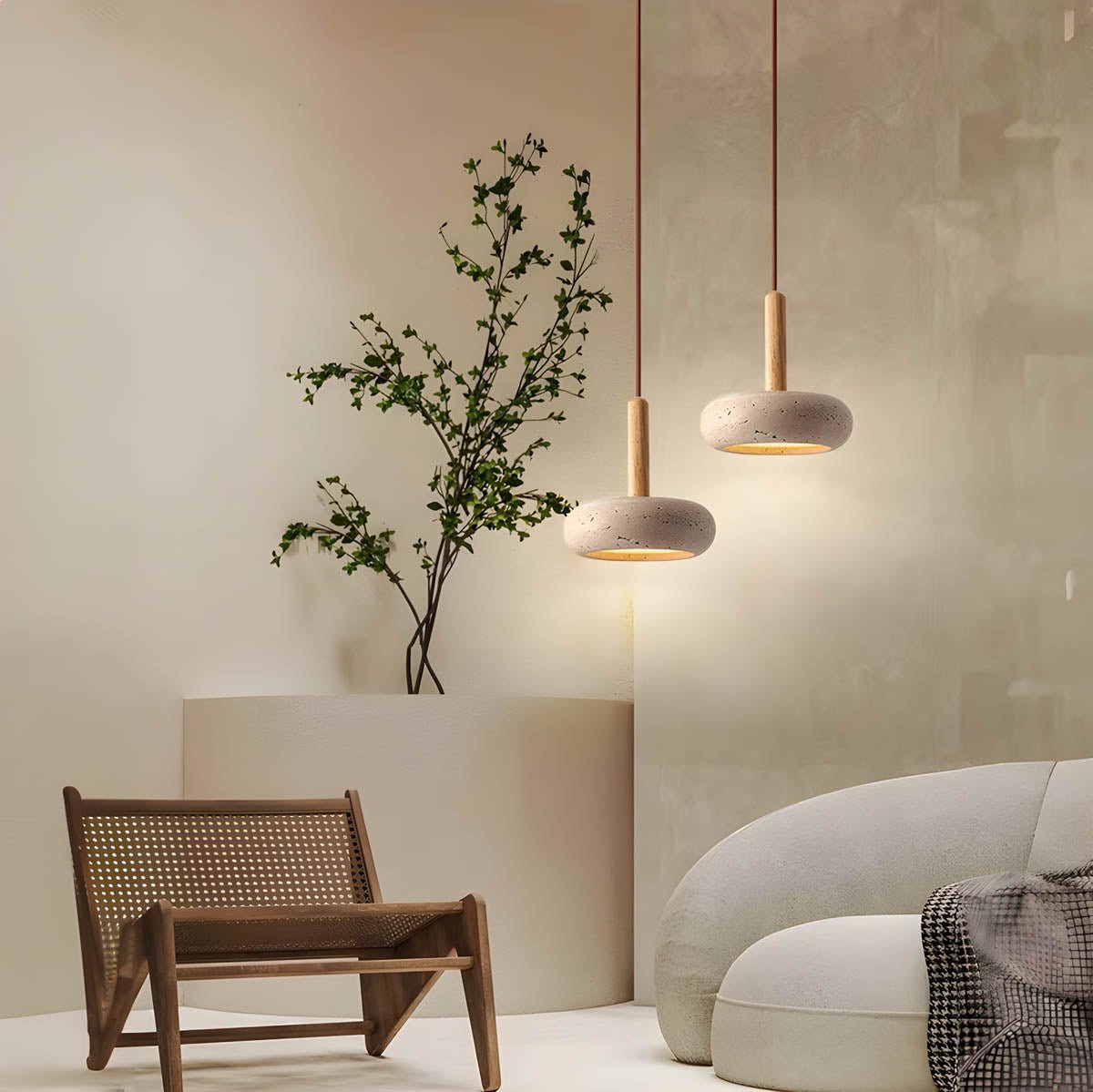 SparkRoot - Wabi-Sabi Pendant Light with Natural Aesthetic and Soft Glow
