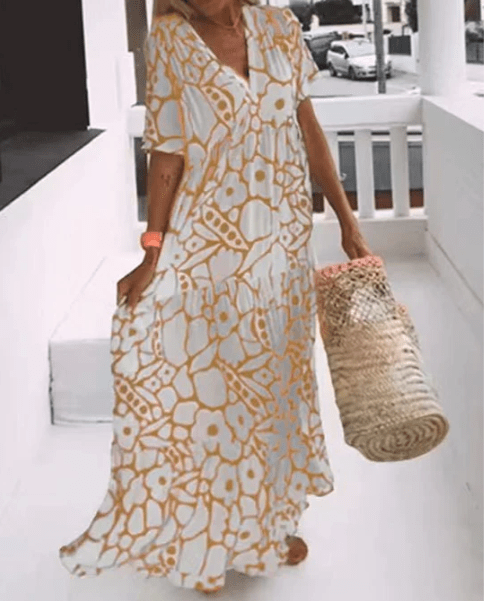 Nicole - Casual Printed Maxi Dress with Flowing Fit