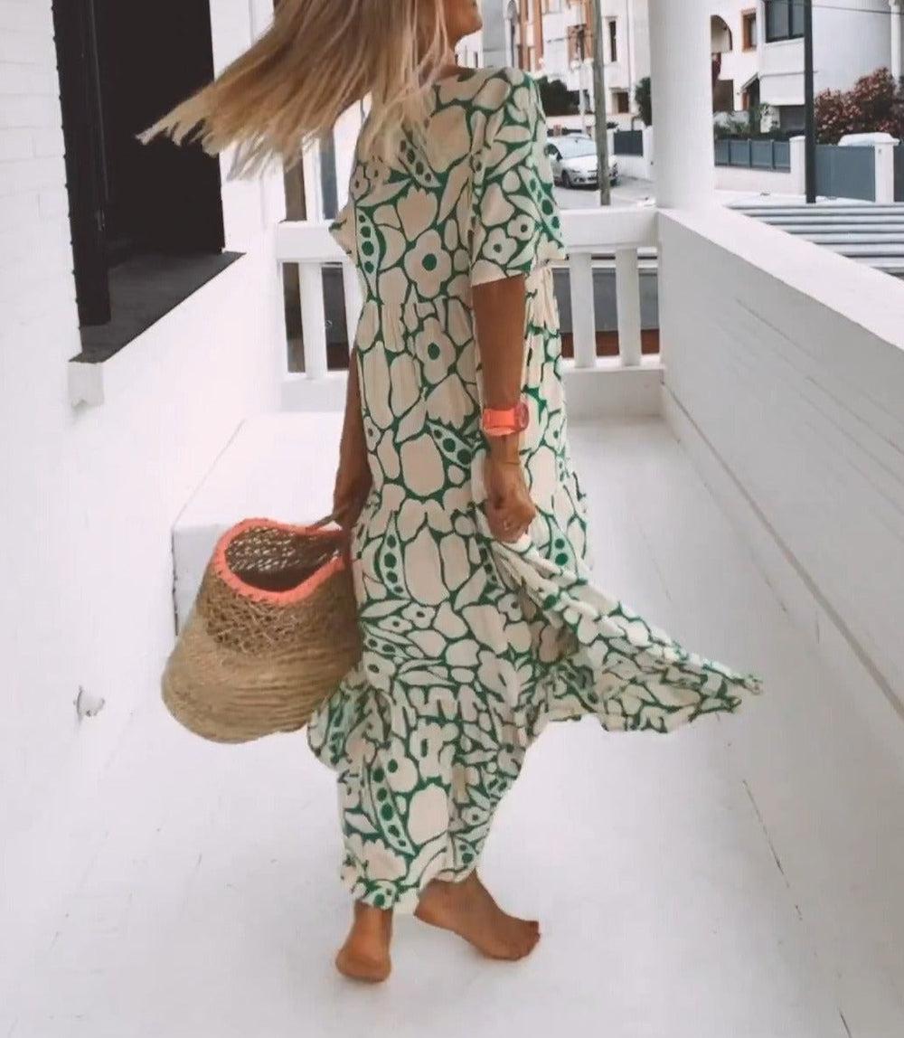 Nicole - Casual Printed Maxi Dress with Flowing Fit