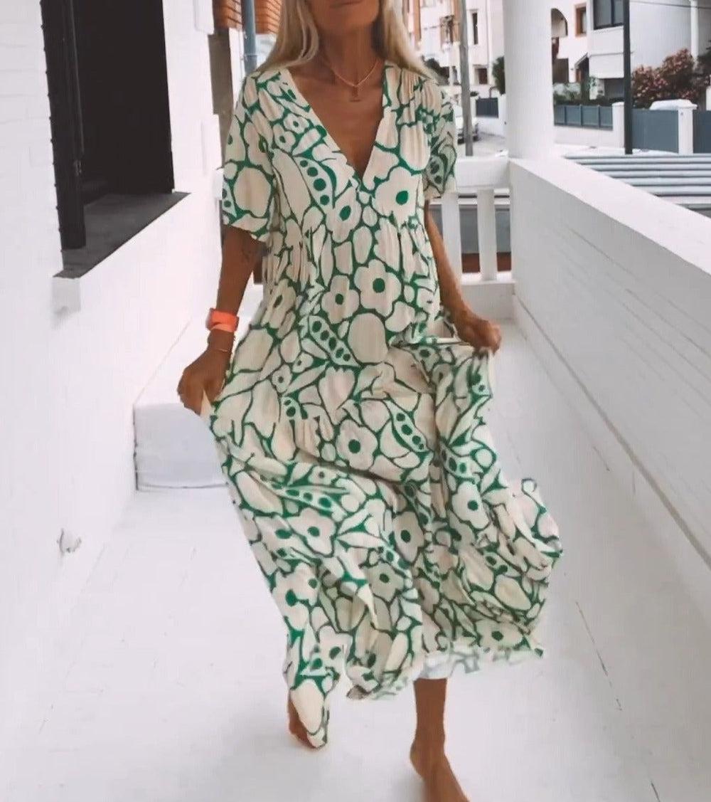 Nicole - Casual Printed Maxi Dress with Flowing Fit