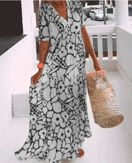 Nicole - Casual Printed Maxi Dress with Flowing Fit