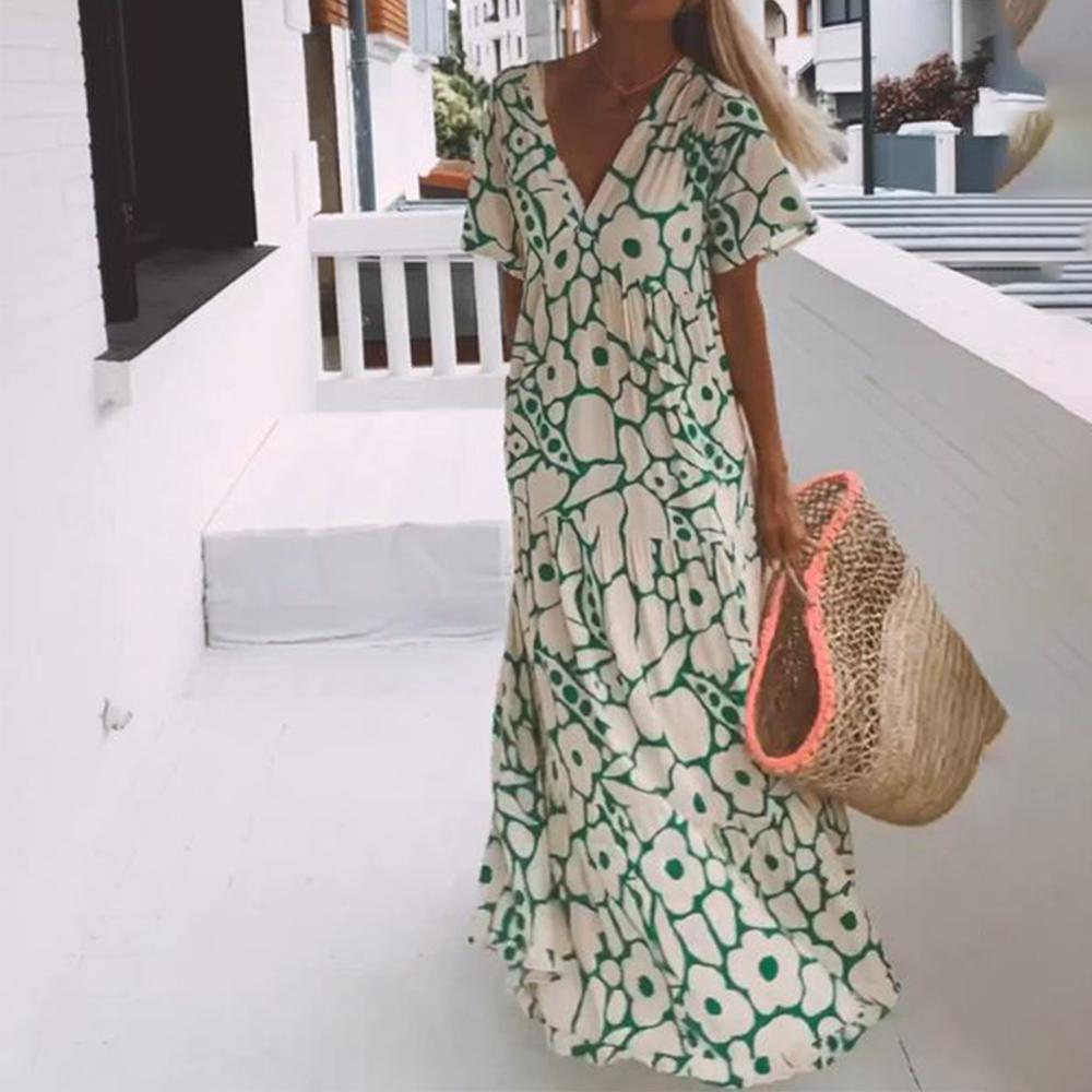 Nicole - Casual Printed Maxi Dress with Flowing Fit