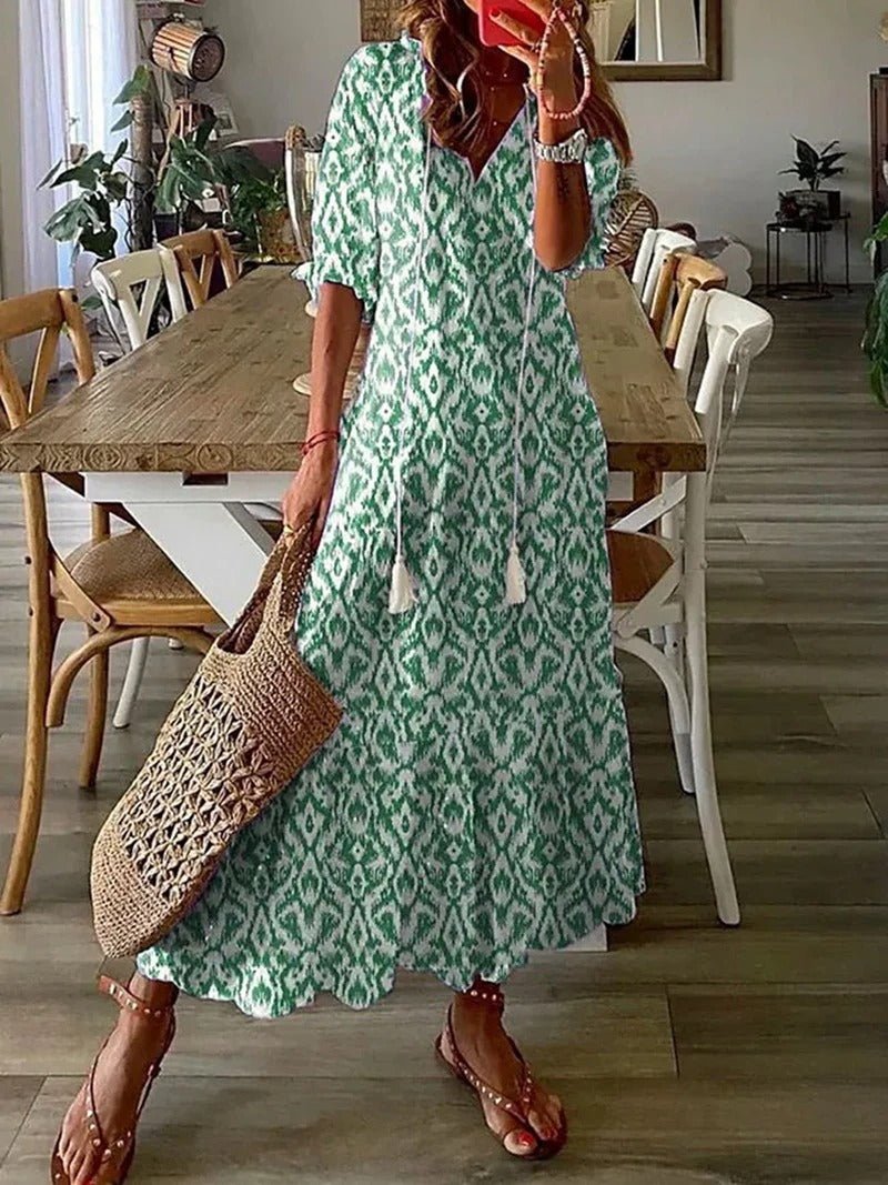 Teresa - Airy Printed Flowing Dress for Effortless Chic Style