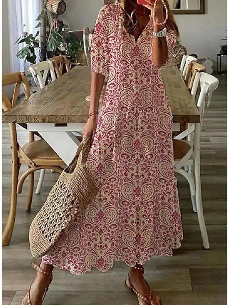 Teresa - Airy Printed Flowing Dress for Effortless Chic Style
