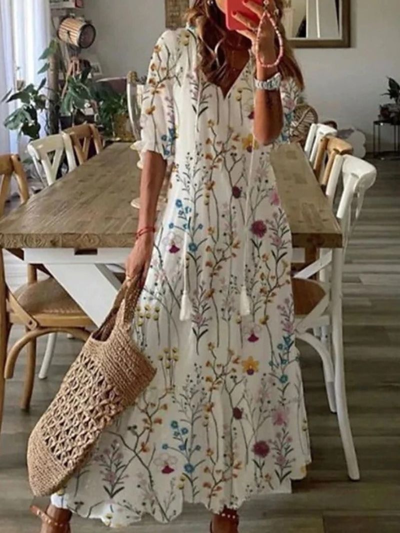 Teresa - Airy Printed Flowing Dress for Effortless Chic Style