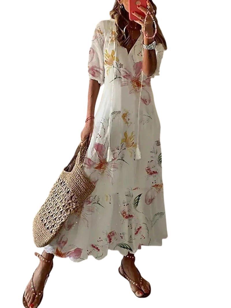 Teresa - Airy Printed Flowing Dress for Effortless Chic Style