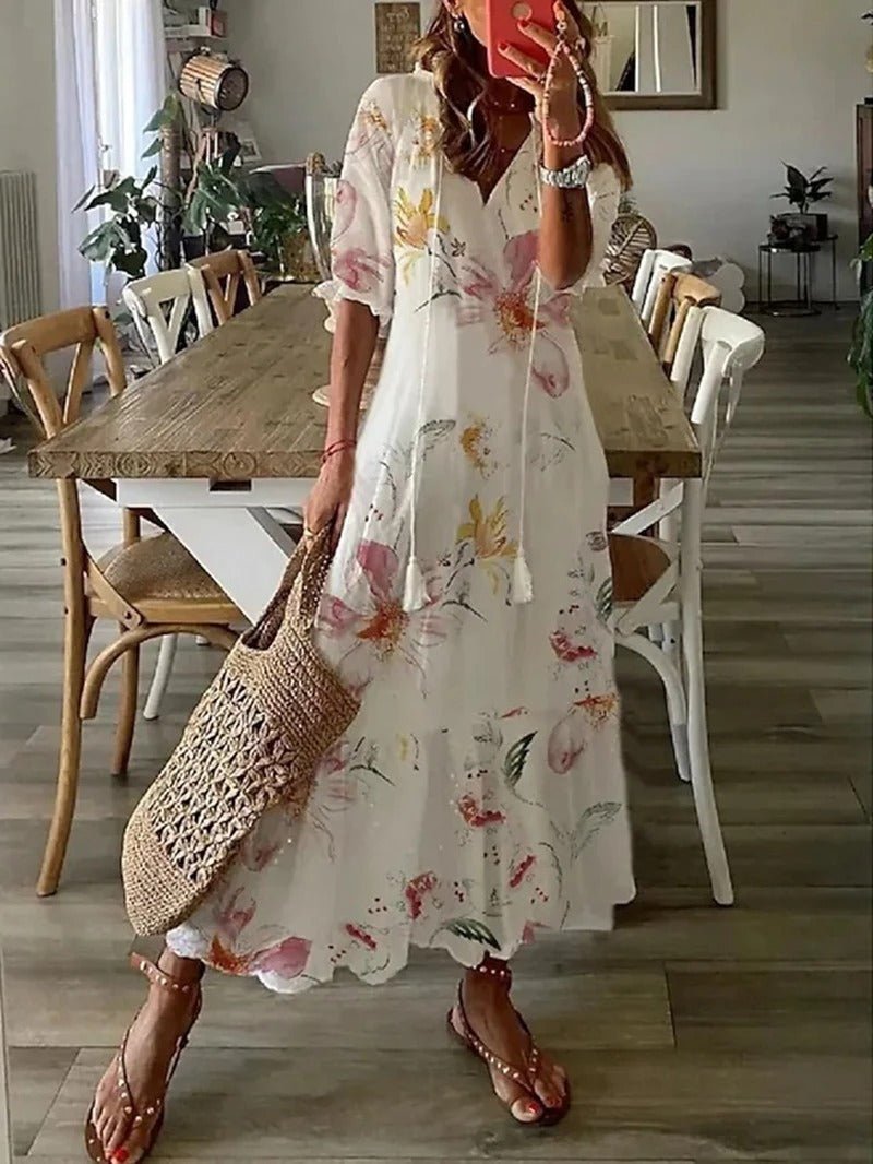 Teresa - Airy Printed Flowing Dress for Effortless Chic Style