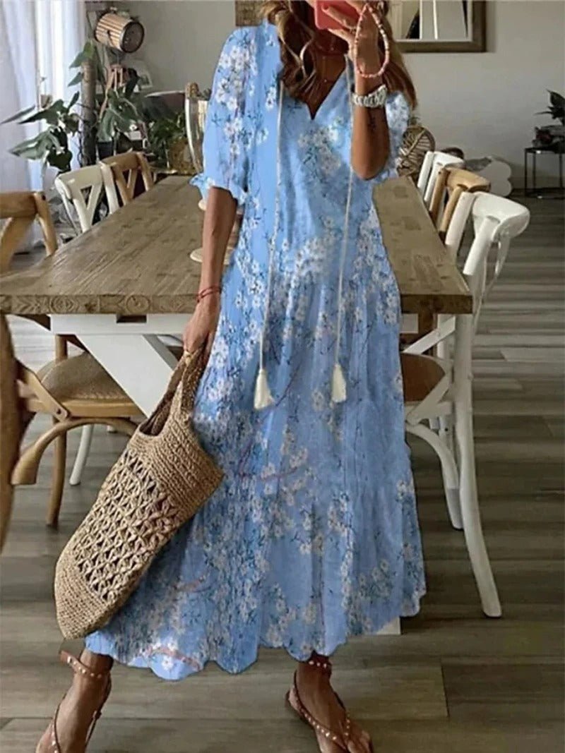 Teresa - Airy Printed Flowing Dress for Effortless Chic Style