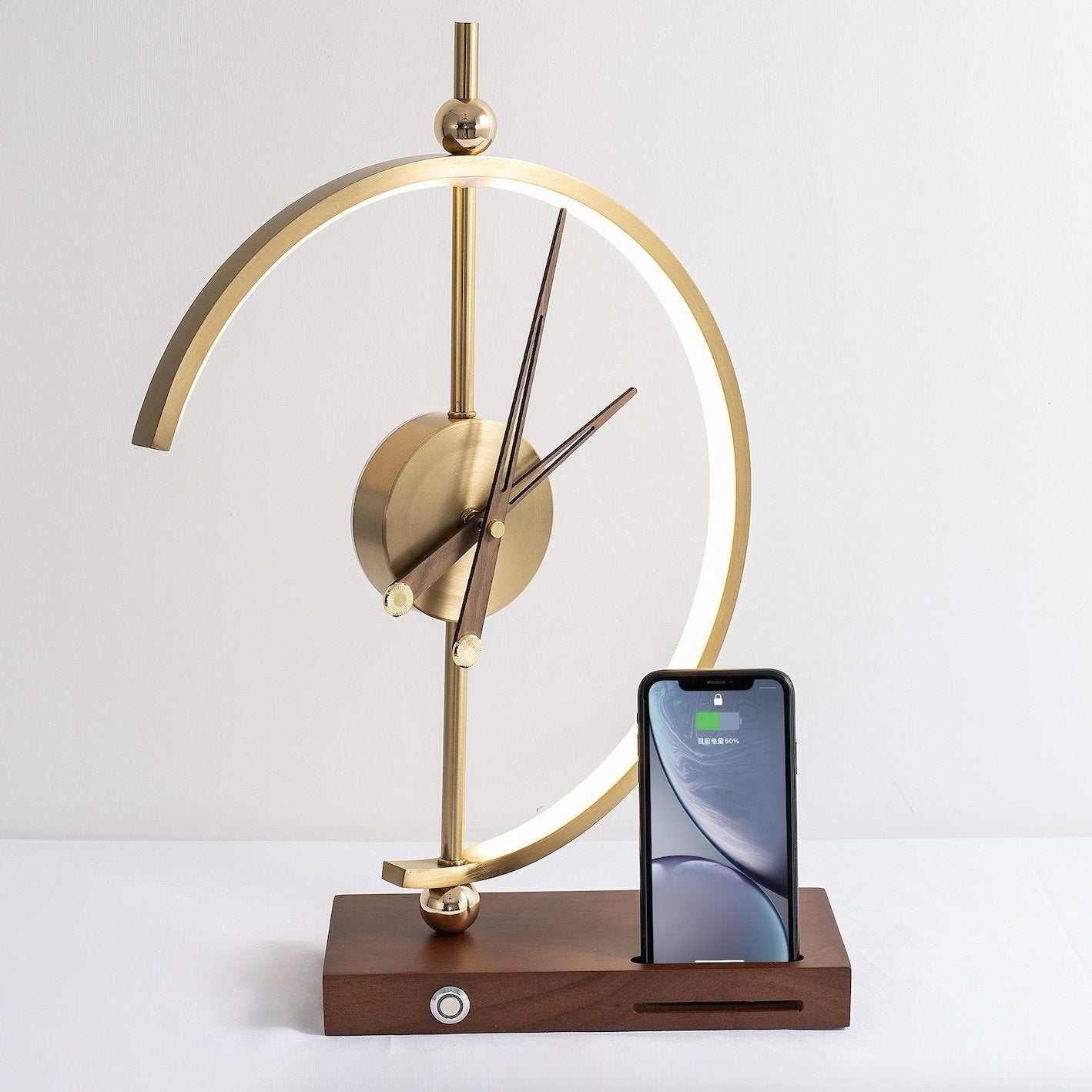 Glowfinity- Stylish Phare Clock Table Lamp with Integrated Light and Modern Design