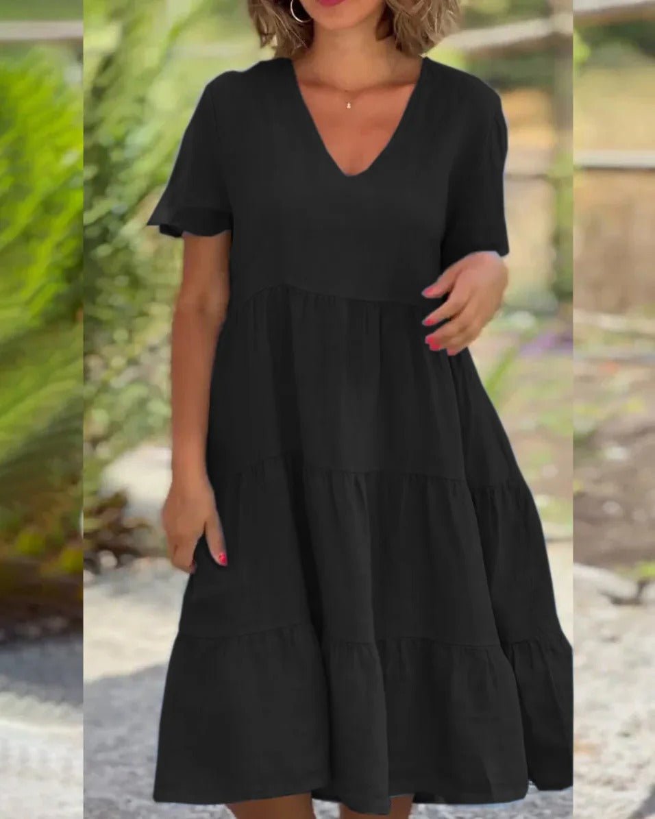 Tessa - Lightweight Flowing V-neck Dress for Casual Elegance