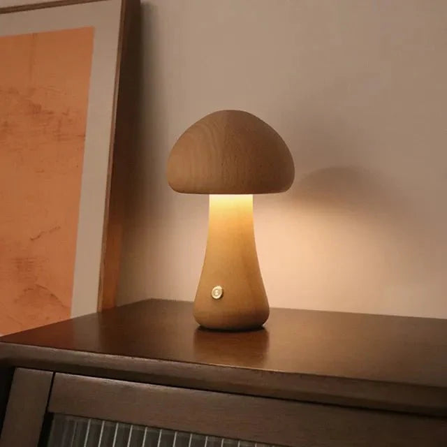 Optiglow- Shimmer Mushroom Table Lamp with Retro Charm and Soft Light