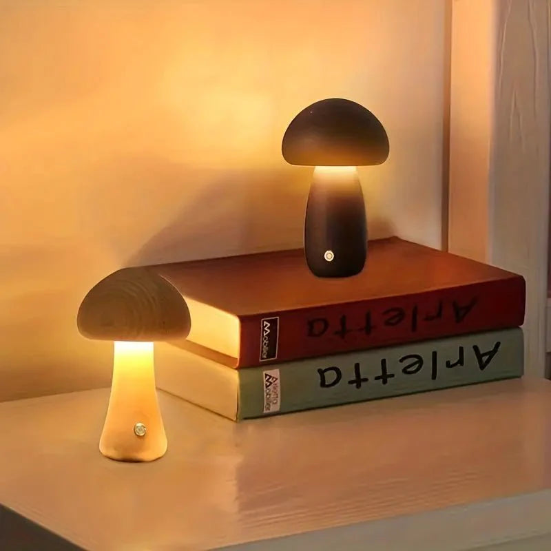 Optiglow- Shimmer Mushroom Table Lamp with Retro Charm and Soft Light