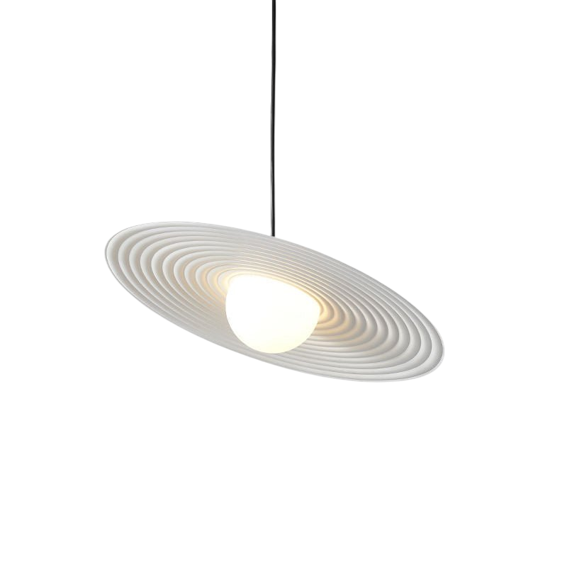 BrassBend - Futuristic Flying Saucer Pendant Lamp with Minimalist Design