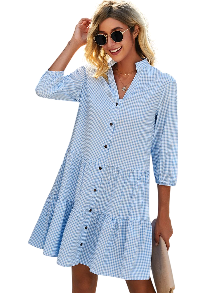 Ulani - Stylish Checked Flowing Dress with Airy Silhouette