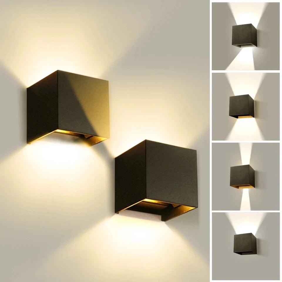 Glowlux - Modern Wireless LED Cube Wall Light for Indoor and Outdoor Use