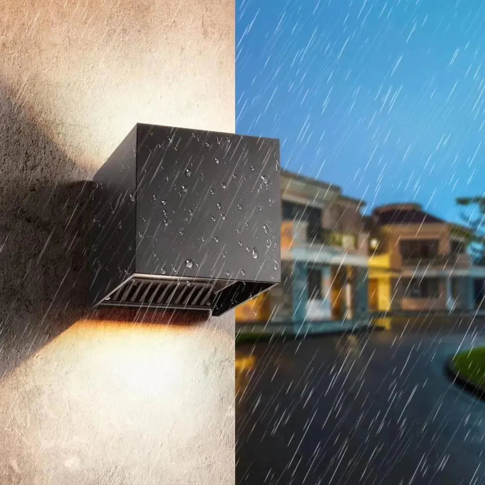Glowlux - Modern Wireless LED Cube Wall Light for Indoor and Outdoor Use