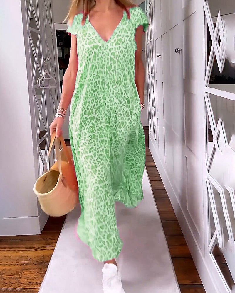 Vivienne - Elegant Flowing Printed Midi Dress for Any Occasion