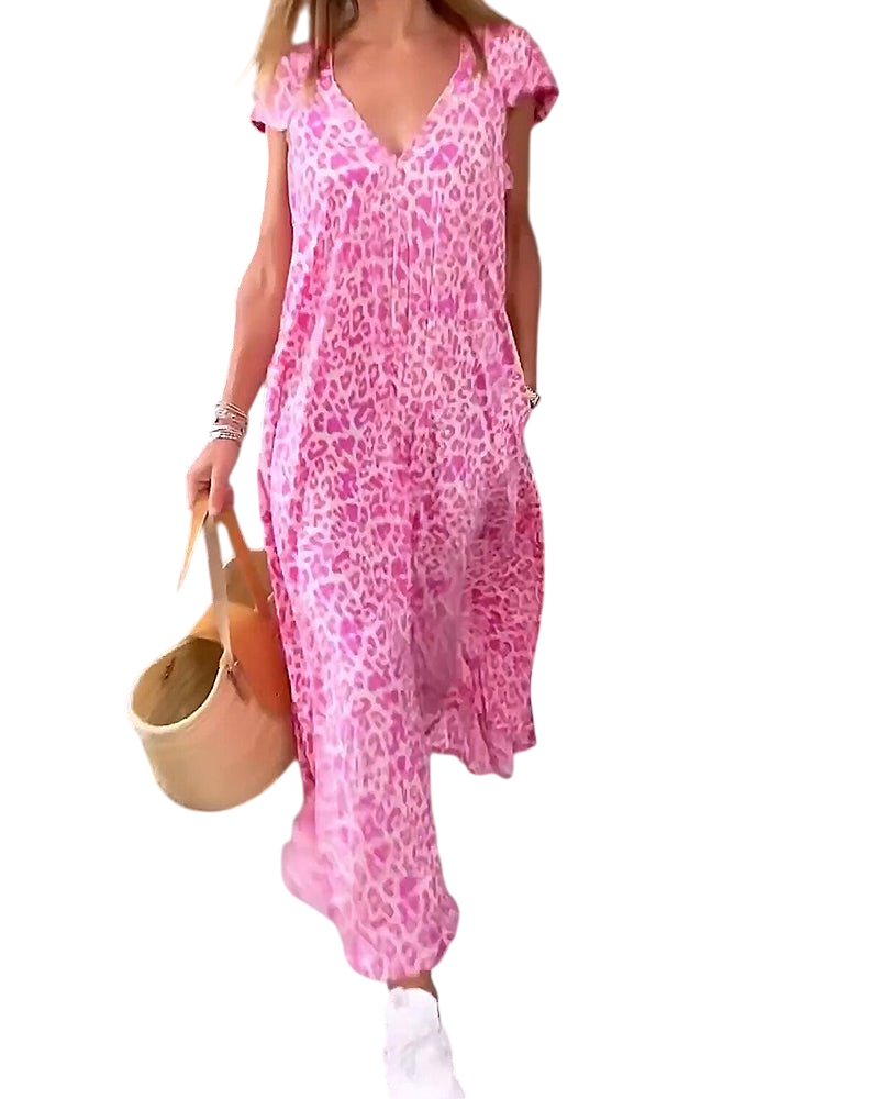 Vivienne - Elegant Flowing Printed Midi Dress for Any Occasion