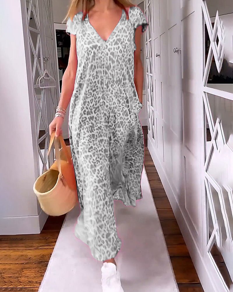 Vivienne - Elegant Flowing Printed Midi Dress for Any Occasion