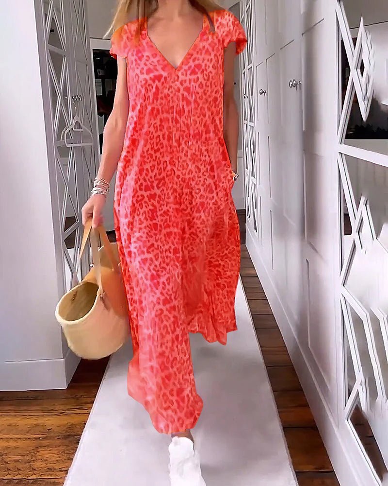 Vivienne - Elegant Flowing Printed Midi Dress for Any Occasion