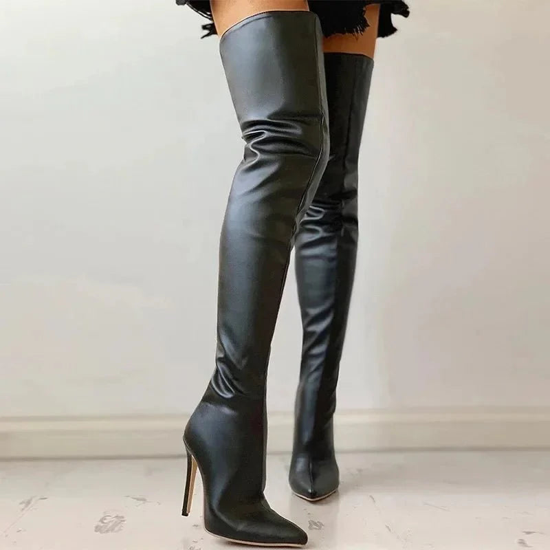 Marietta - Elegant Thigh-High Stiletto Boots for Fashion-Forward Looks