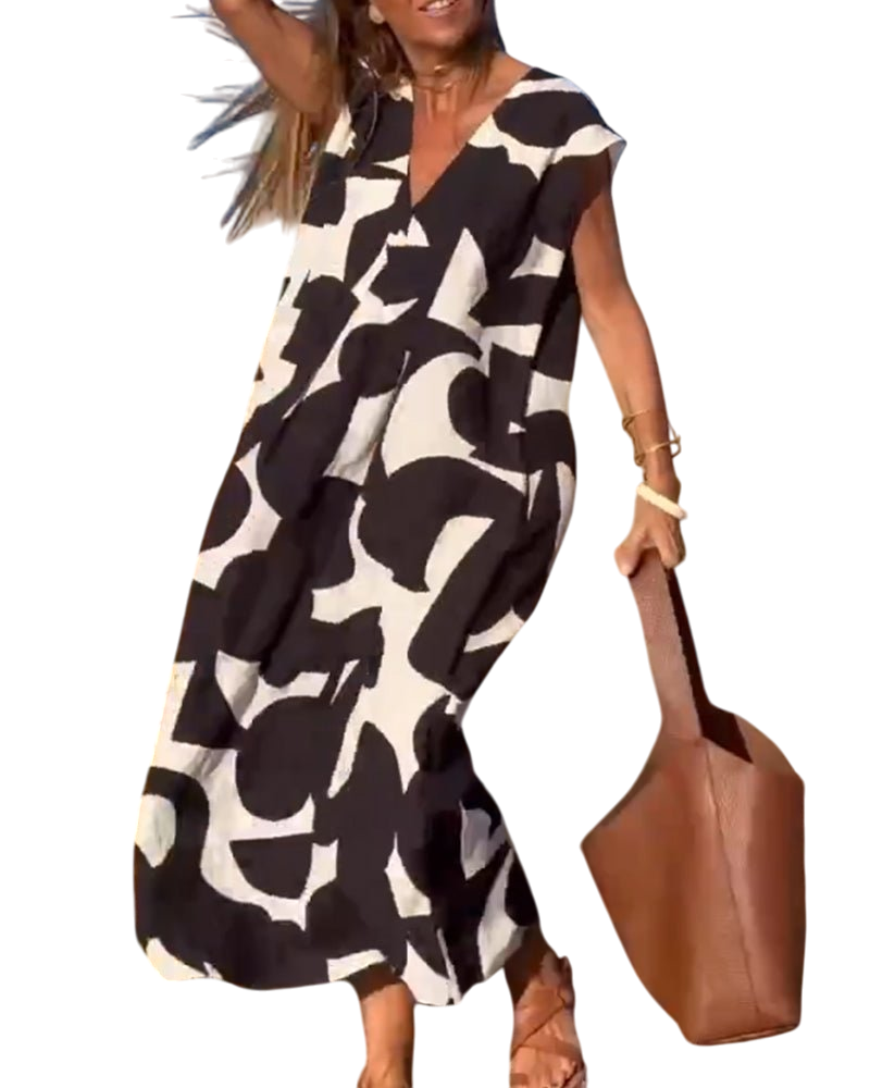 Zoey - Loose Printed Maxi Dress for Effortless Elegance