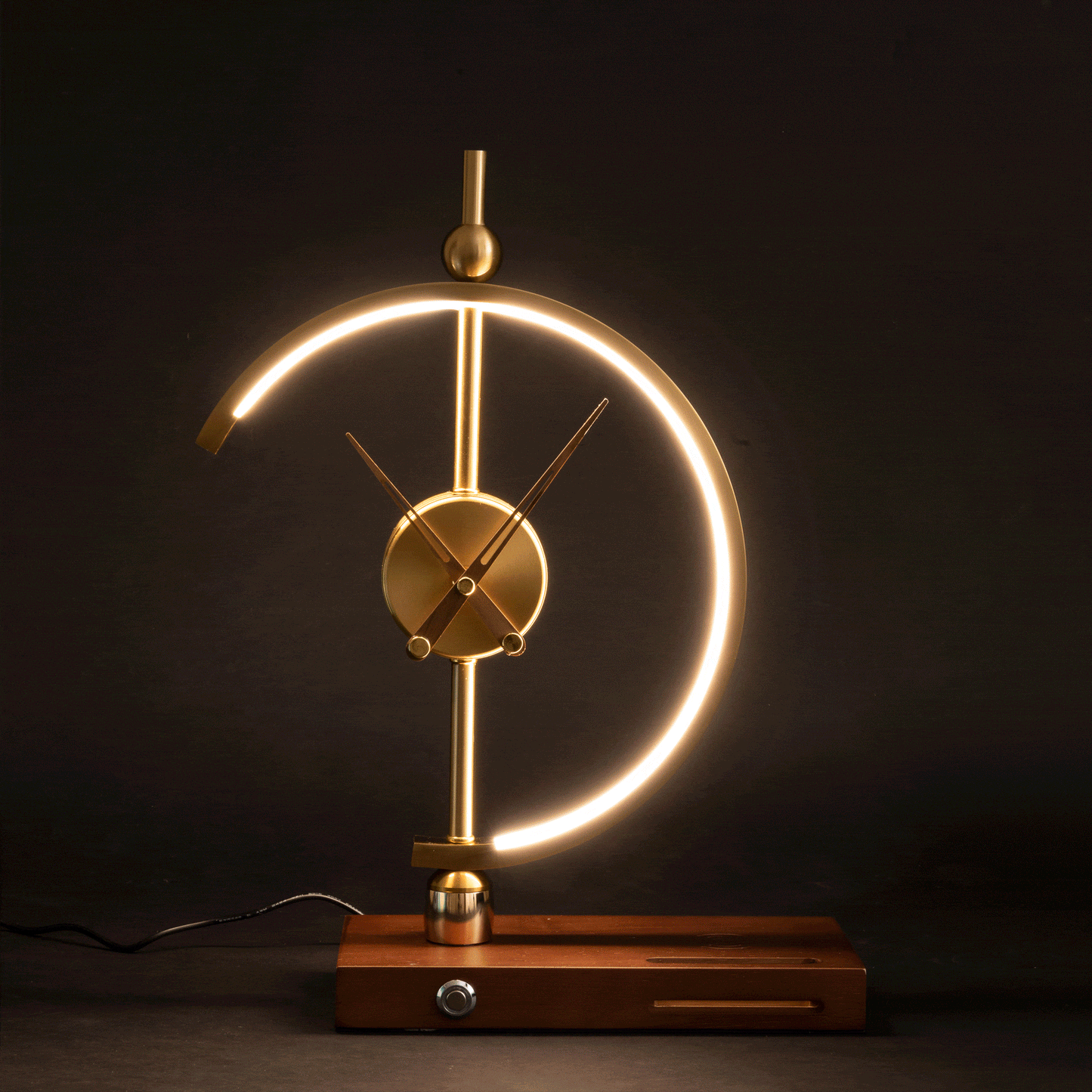 Glowfinity- Stylish Phare Clock Table Lamp with Integrated Light and Modern Design