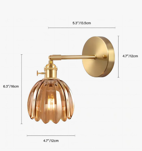 Vera - Retro Flower Bud Tulip Glass Wall Lamp with Elegant Design