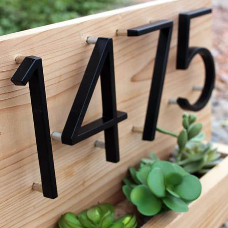 Bathvia - Modern Black Metal Floating House Numbers for Home Address